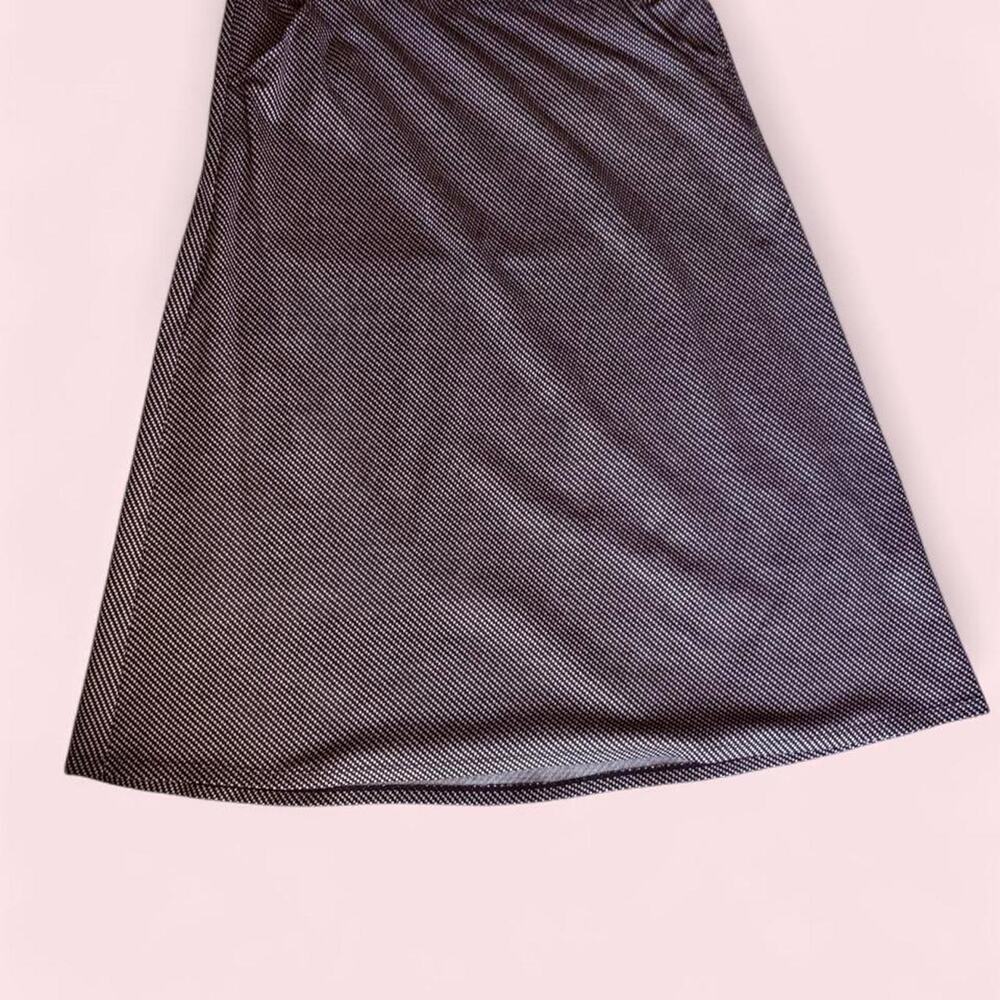 Vintage-inspired brown & cream micro check wrap midi skirt coquette dark
